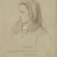 Drawing of Brahms by Jean-Joseph Bonaventure Laurens (1853)